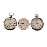 A late Victorian silver open faced pocket watch signed James Hux, 20 Down Street, Piccadilly, the