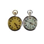 A WWII Jaeger LeCoultre G.S.T.P British Military issue pocket watch, the signed white painted dial