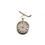 A William IV Scottish silver pair cased verge pocket watch signed J. Gillan Inverbury, the white