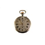 An early 20th century open faced chronograph pocket watch for the Russian Imperial Navy, the