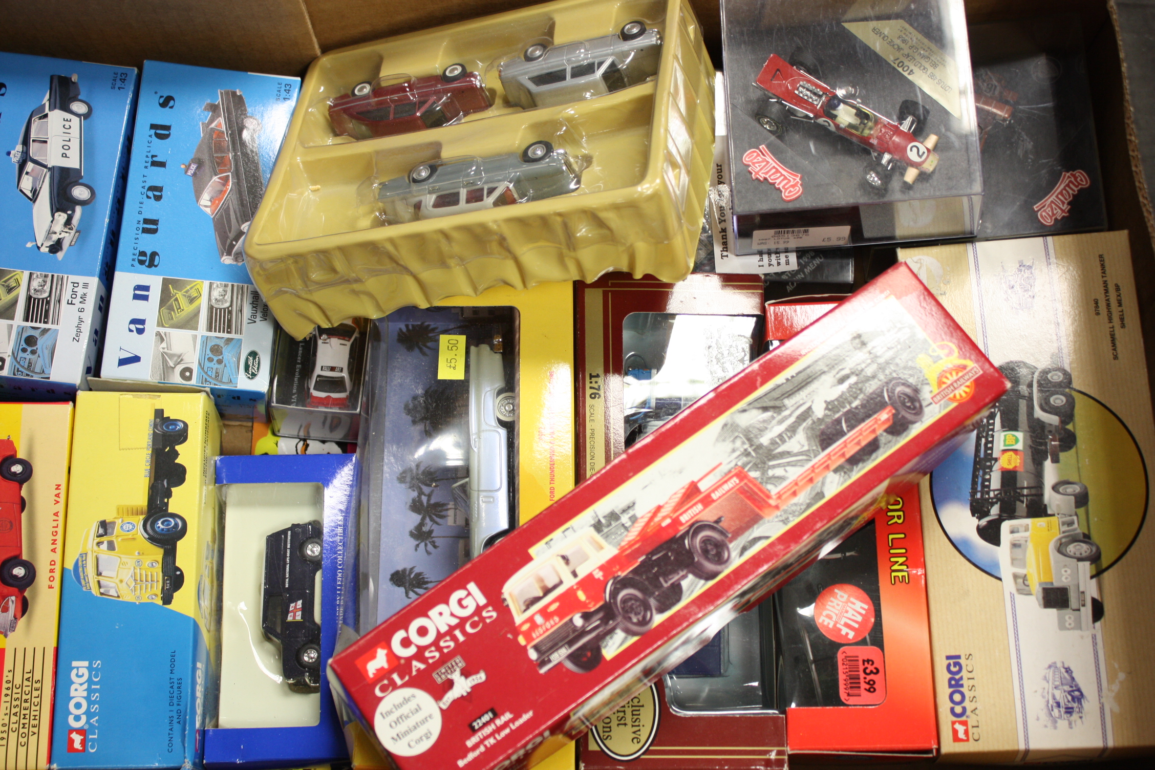 Various Diecast, including Vanguards, Schuco, Corgi Classic, Quartzo, EFE and others, in original