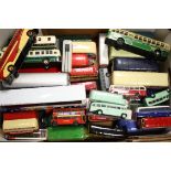 Diecast Buses & Coaches, 40+ loose by Corgi, EFE, Original Omnibus, Matchbox and others, with a