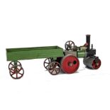A Mamod Steam Roller and Trailer, Steam Roller in used condition, F, lacks burner, trailer with some