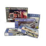 Revell Aircraft and Fire Truck Kits: 1:48 Stuka, 1:32 He 162 A-2 Salamander and F-15 E/D Eagle, 1:72