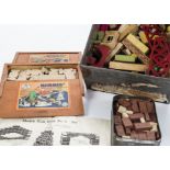 Minibrix and other Vintage Building Construction Sets: Minibrix style  brick Set No 1 with maroon