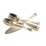 A collection of silver and silver plated flatware,  including six .800 standard German silver