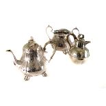 A good collection of silver plated items, to include Magnum wine coasters, novelty cruet sets, tea