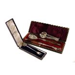 A Scottish silver pickle fork,  presented in Alexander Clark box, together with a cased picke fork