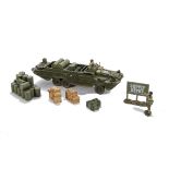 King & Country D Day series DD63 DUKW Amphibious craft with crew (2), and Supply Depot pieces (5),