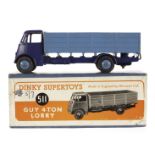 A Dinky Supertoys 511 Guy 4-Ton Lorry, violet-blue 1st type cab and chassis, mid-blue back and