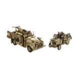 King & Country British 8th Army LRDG EA23 Chevrolet truck and EA25 recce jeep,  VG, (2),