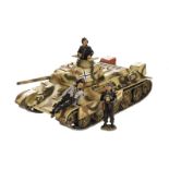 King & Country German Forces WSS98 German T34 and crew (3),  VG, (4),
