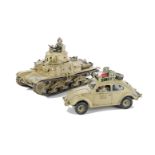 King & Country Afrika Korps AK74 Volkswagen Beetle and AK75 Carro Amato M13 / 40, VG, (2),
