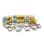 Corgi Toy Cars, 231 Triumph Herald, 225 Austin Seven, primrose yellow body, 230 Mercedes Benz 220