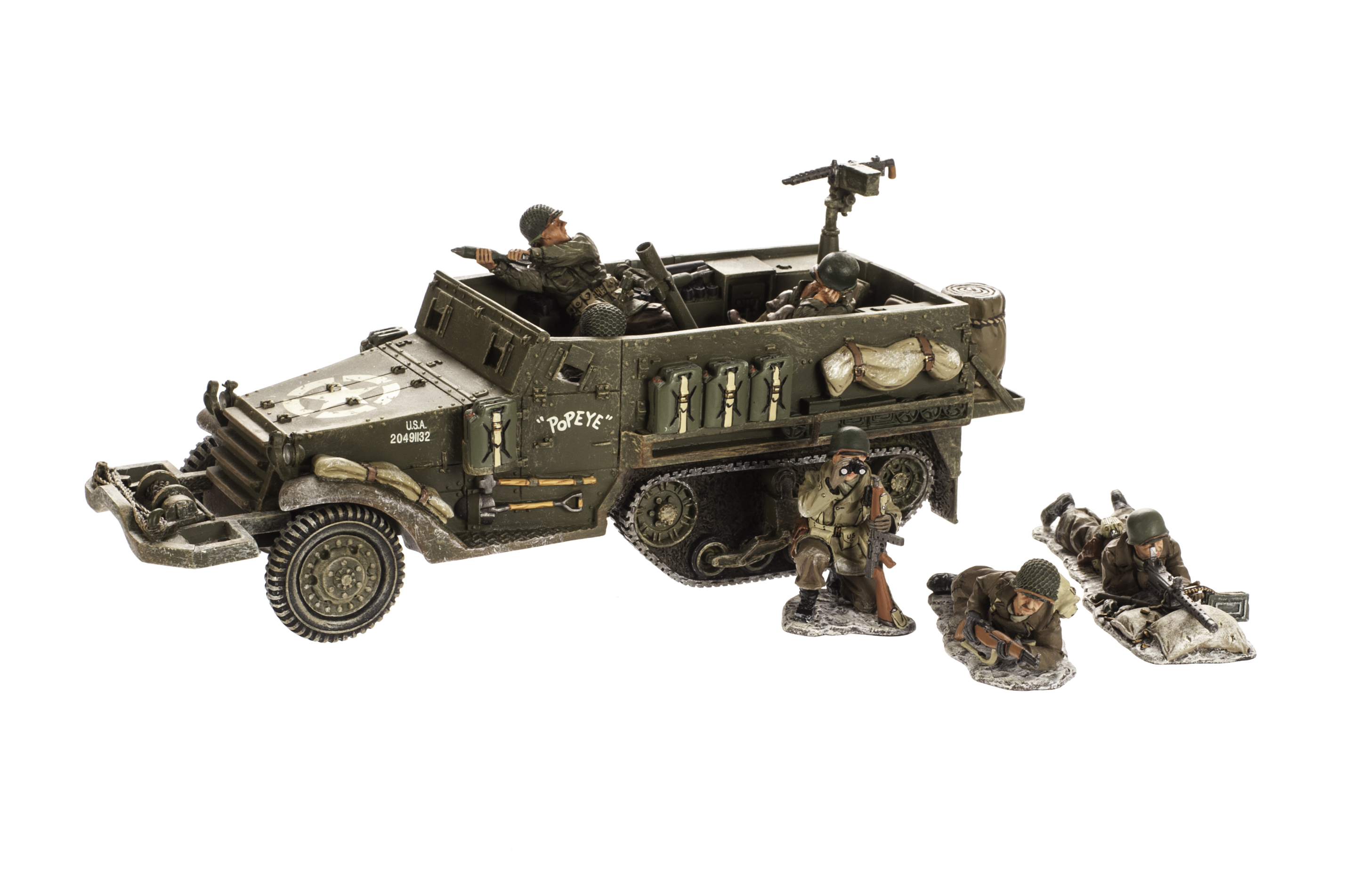 King & Country Battle of the Bulge American forces BBA5 M21 half track mortar carrier set (3),