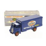 A Dinky Supertoys 918 Guy Van "Ever Ready", blue 2nd type cab and body, red grooved hubs, spare