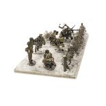 King & Country Winter dioramas on JG Miniatures bases, BBA10 'Mine laying surprise' and WSS82 MG42