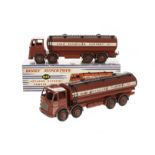 A Dinky Supertoys 943 Leyland Octopus Esso Tanker, dark red body and hubs, tinplate tank, in
