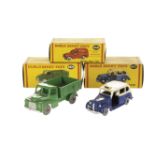 Dublo Dinky Toys 067 Austin Taxi, 064 Austin Lorry, in original boxes with empty 068 Royal Mail