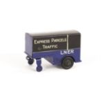 A Pre-War Dinky Toys 33rd Railway Trailer Van, LNER' blue and black, black smooth hubs, G, minor