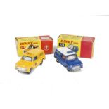 A Dinky Toys 273 RAC Patrol Mini Van, 274 AA Mini Van, in original boxes, VG-E, 274 paint thin on