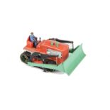 A Dinky Toys 961 Plastic Blaw-Knox Bulldozer, orange plastic body with silver engine detail, black