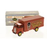 A Dinky Supertoys 919 Guy Van "Golden Shred", red 2nd type cab and body, yellow grooved hubs,