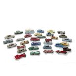 Dinky Toy Cars, 30+ including Morris Oxford, Sunbeam Talbot, Jaguar SS100, Auto Union, Maserati, 23j