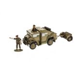 King & Country British 8th Army EA05 Quad Tractor and Limber with crewman and MP on traffic duty,