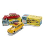 Citroen by Corgi Toys, 436 Citroen Safari ID19, 210S Citroen DS19, red body, lemon interior, in