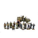 Various King & Country figures, Germans FOB61, WSS29 with sentry box, BBG42, RAF FOB52, RAF11 Guy