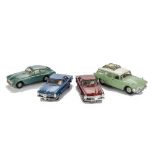 Tri-ang Spot-On unboxed Saloon and Estate Cars: Aston Martin  in metallic green, Mercedes Benz 230SL