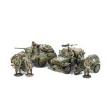 King & Country D Day series US forces, DD38 M8 Greyhound armoured car & crew, and DD49 Dodge Weapons