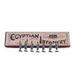 Britains unstrung set 117 Egyptian Infantry, 1925 version G, in G Whisstock box, box missing insert,