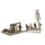 King & Country Battle of the Bulge dioramas on JG Miniatures bases, BBA6 'Returning Patrol' and