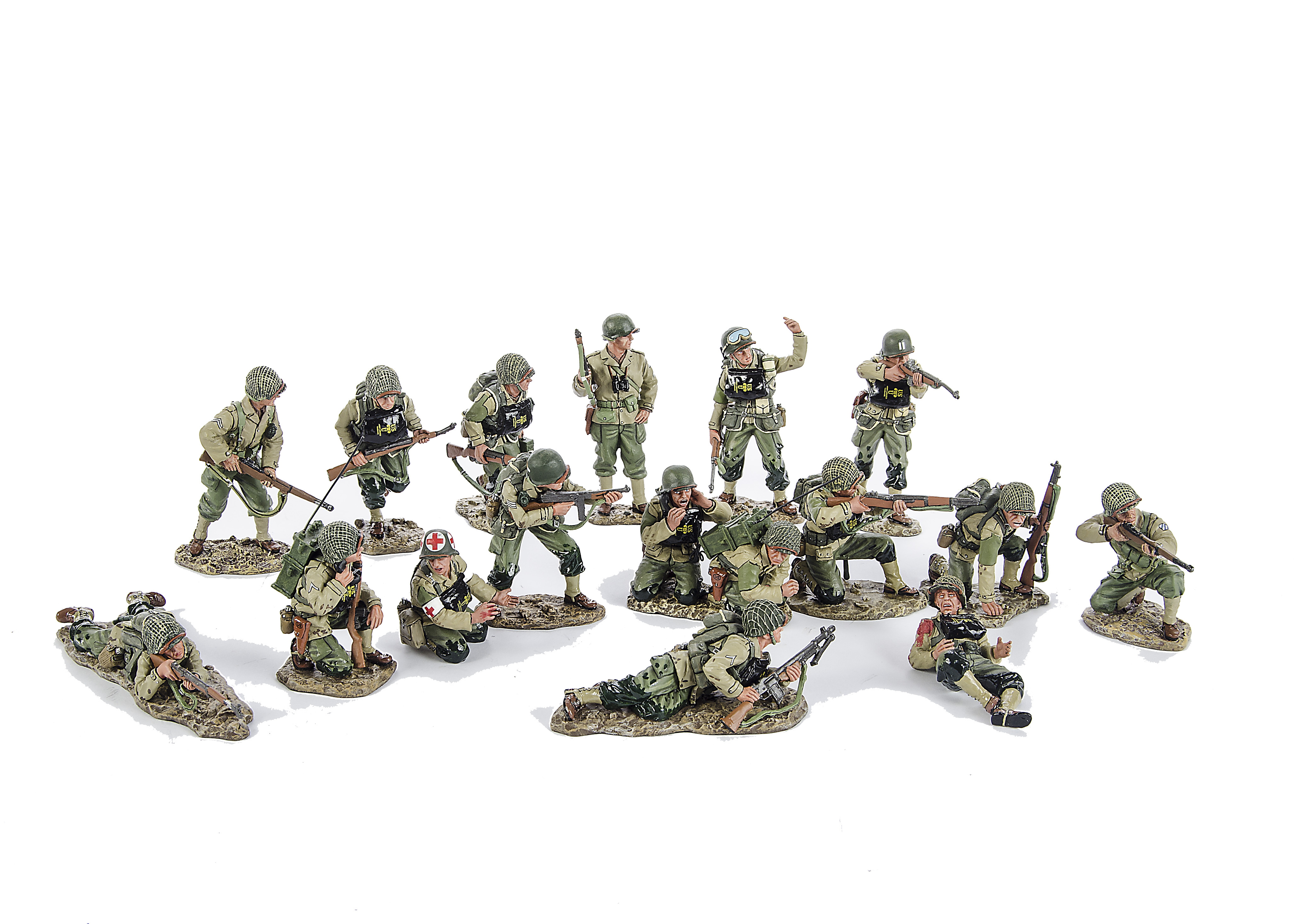 King & Country D Day series US forces, US Rangers, DD47, DD48, with DD61 and 62, VG, (16)
