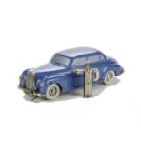 A Prameta  Mercedes 300, in light blue, VG with a key, clockwork  tested well at time of