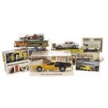 A Politoys 1/25 De Tomaso Ghia Mangusta, Mebetoys Gran Prix Ferrari 312 B2, Matra MS 120, Dinky Toys