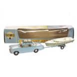 A Tri-ang Spot-On No.212 Car, Dinghy & Trailer Set, comprising light blue Vauxhall Cresta,