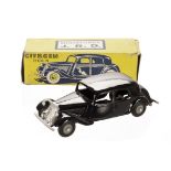 A J.R.D Citroen 11 CV, black body, bare metal hubs, black tyres, in original box, E, box F