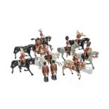 Lot of white metal mounted figures including Lifeguards, Scots Greys, Bandsmen, generally F, 9 P, (