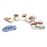 Dinky Toys American & British Cars, 170 Ford Sedan, highline red/cream body, 192 Desoto Fireflite,