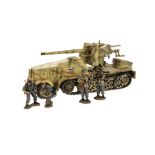 King & Country WSS103SL Mobile 88mm flak gun with crew (4), VG, (5),