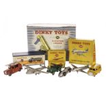 Dinky Toys 564 Elevator Loader, 531 Leyland Comet Lorry, 429 Trailer, 716 Westalnd-Sikorsky S.51