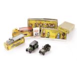 Dublo Dinky Toys 066 Bedford Flat Truck, 072 Bedford Articulated Truck, 14c Coventry Climax Fork