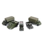 Britains Liliput Series OO Gauge unboxed  Military Vehicles: 3-Ton Trucks with Tilts (2), Ambulance,