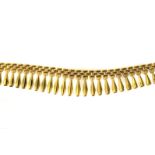 A 9 carat gold fringe necklace,  import marked London, 17.3g