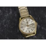 A 1970s Longines Automatic Admiral gentleman’s wristwatch, gold plated case with stainless steel