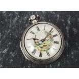 A fine and early Victorian silver pair cased verge pocket watch by William Jennings of Colchester,