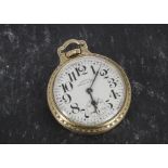 Of Railway interest: An early 20th century open faced railroad pocket watch by Hamilton Watch Co, in
